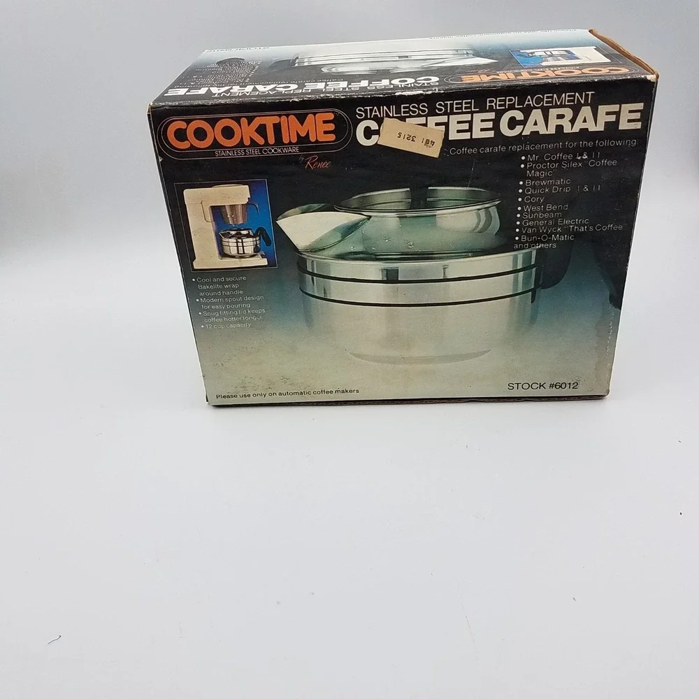 Cooktime Stainless Steel Replacement Coffee Carafe #6012 Mr. Coffee, Brewmatic..